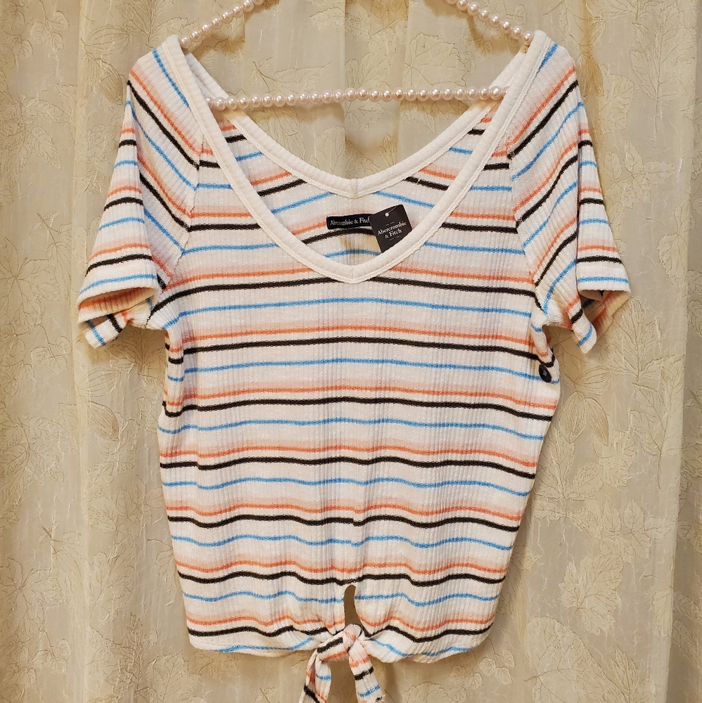 A&F Stripe Front Tie T-shirt